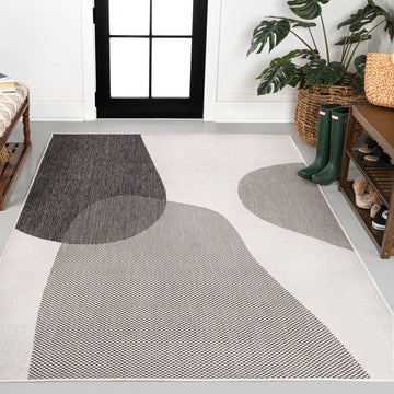 Zia Modern Geometric Organic Shapes Indoor/Outdoor Area Rug